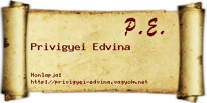 Privigyei Edvina névjegykártya